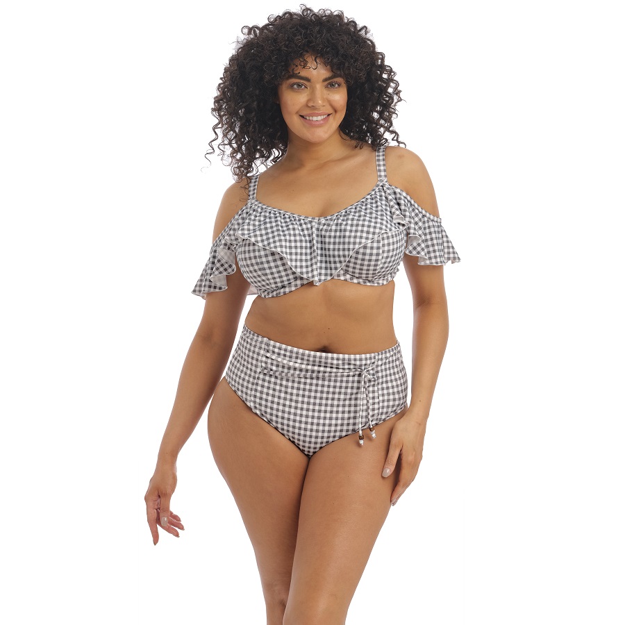 Hoher Bikini Slip Checkmate in Grey Marl von ELOMI-ES800371 Vorderansicht