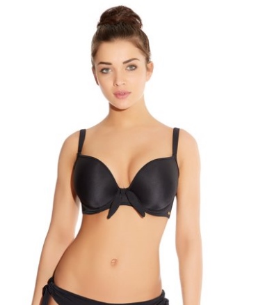 Deco Swim, Schwarz, gemoldetes Bikini Top mit Bügel von FREYA, Vorderansicht