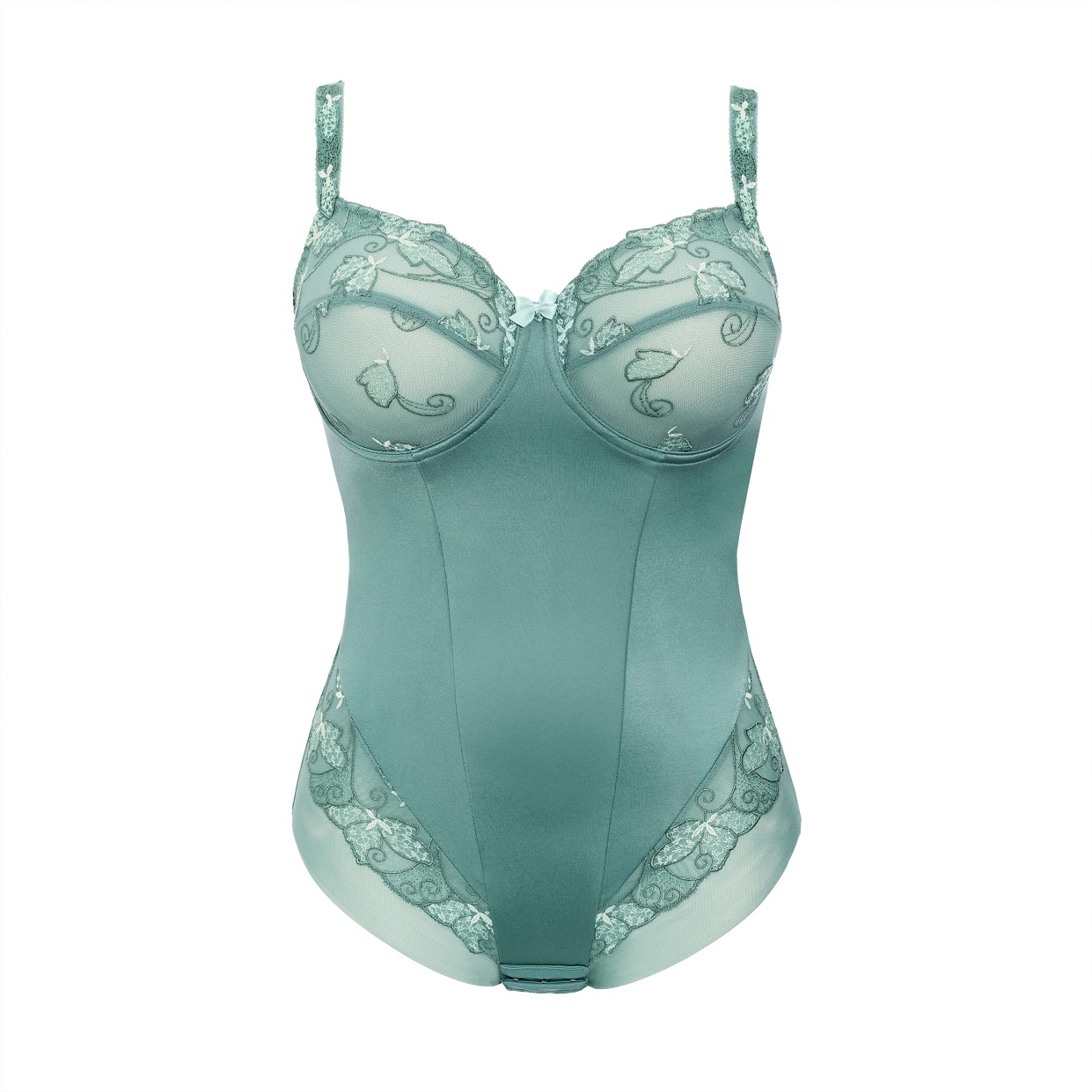 Body Carla in Jade von ULLA Dessous 2173 Cut Out Vorderansic