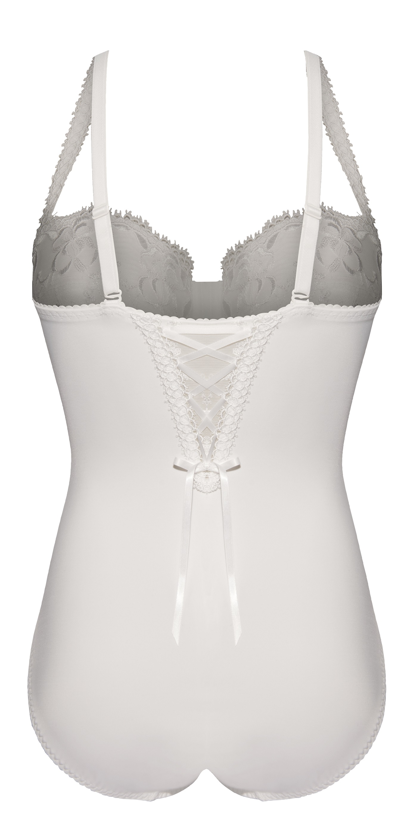 Body, Victoria, Ècru, von ULLA Dessous, Cut Out, Rückansicht