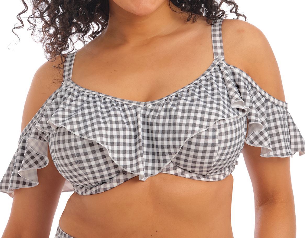 Bikini Top mit Bügel Checkmate in Grey Marl von ELOMI-ES800306 Detail Vorderansicht
