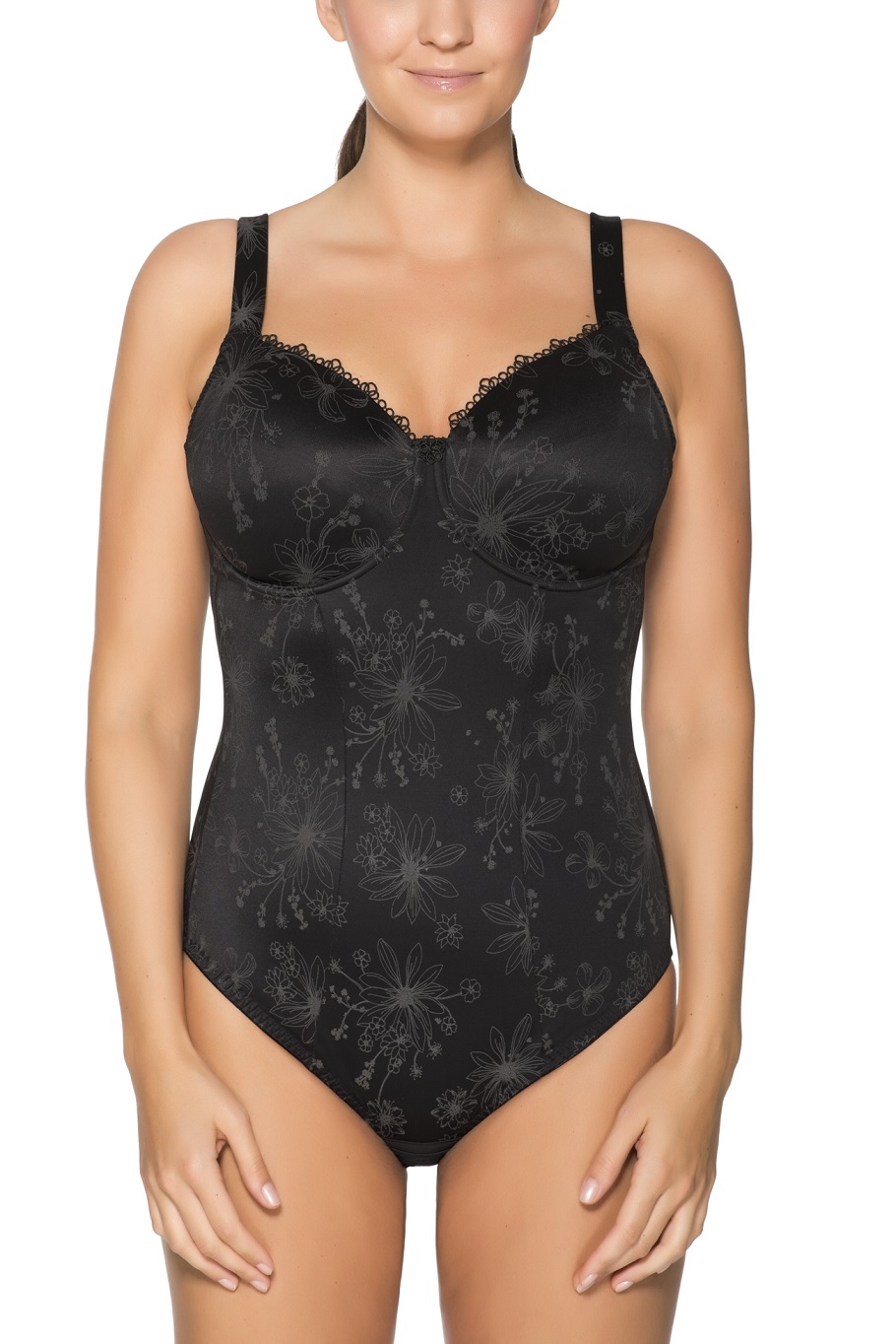 Body Viola, Schwarz, von ULLA Dessous, Vorderansicht