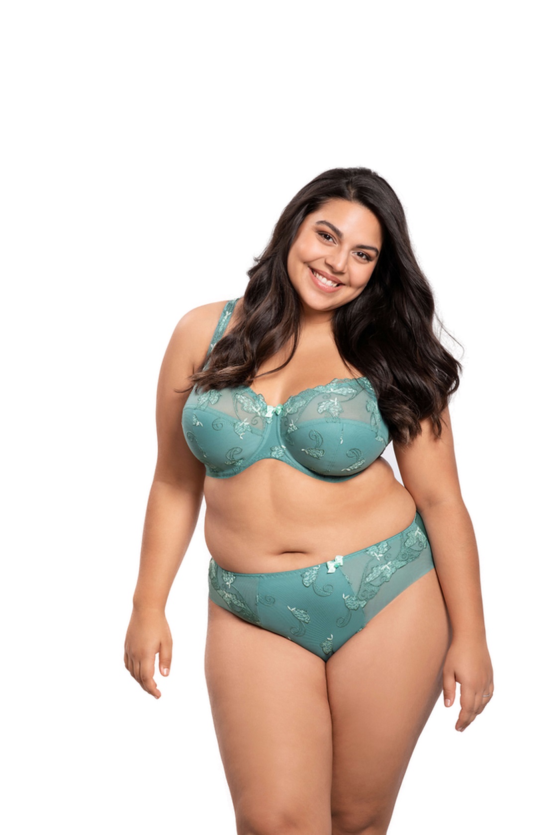 BH mit Bügel Carla in Jade von ULLA Dessous 2125 Kombination Vorderansicht