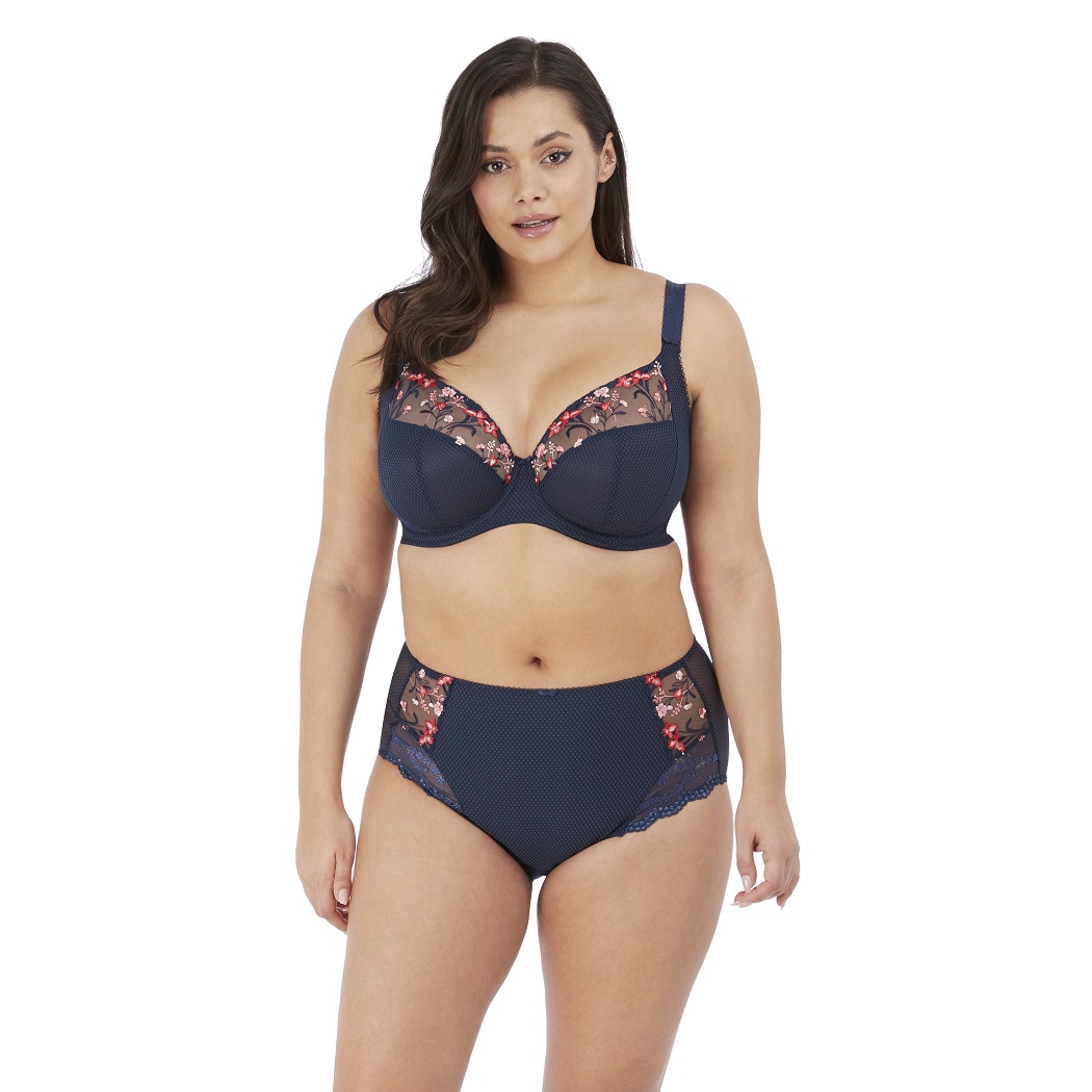 Plunge BH mit Bügel Charley in Navy von ELOMI Lingerie EL4380 Kombination Vorderansicht