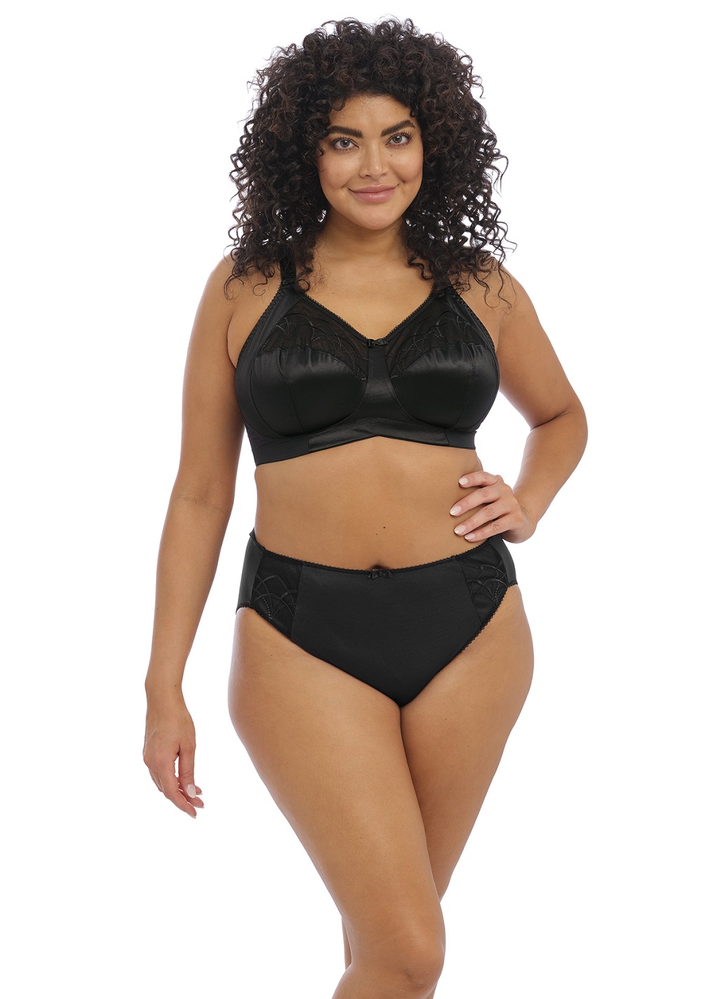 Slip Cate in Schwarz von Elomi EL4035 + BH EL4030 Vorderansicht