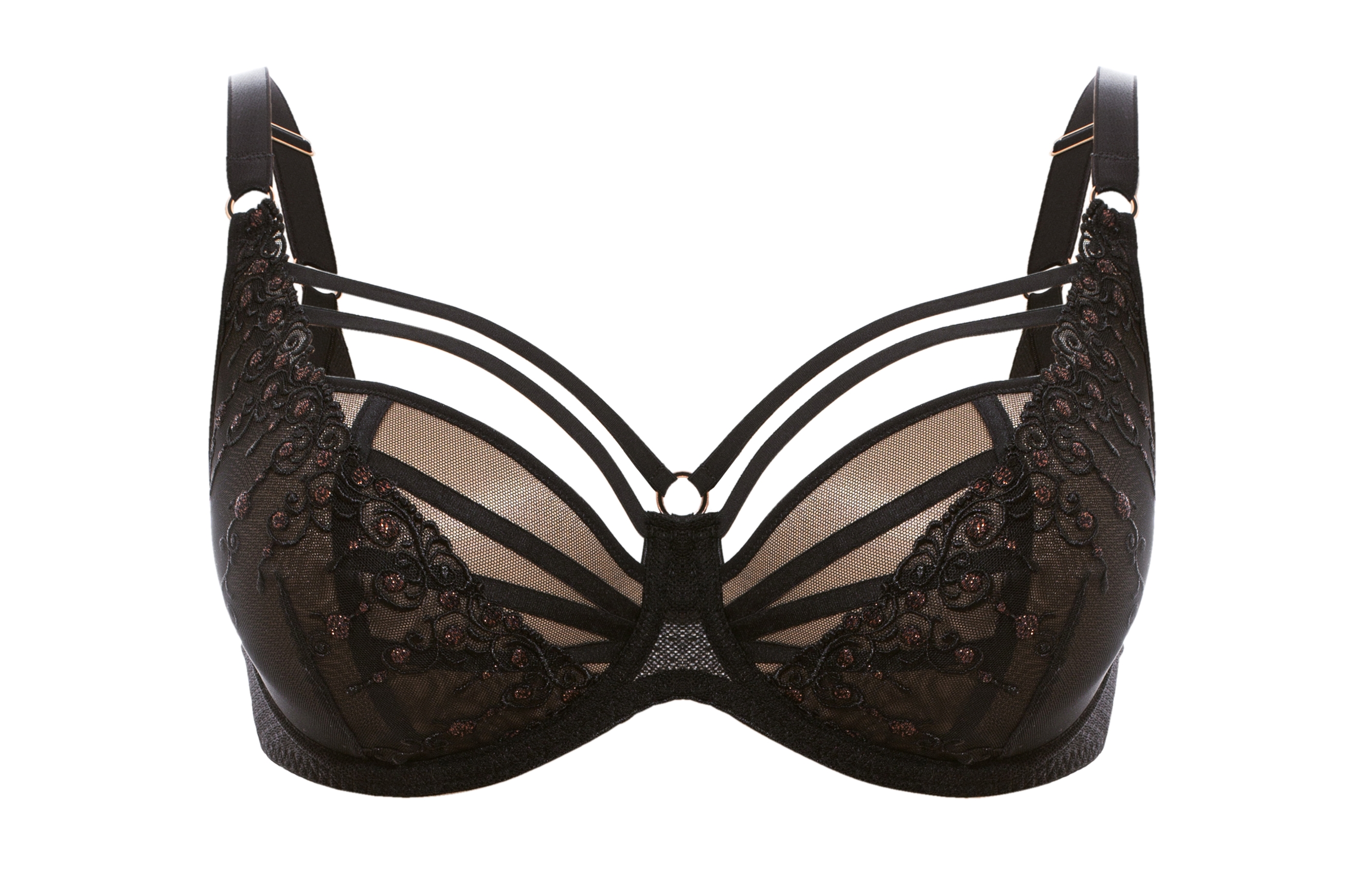 BH mit Bügel Exclusive Line in Schwarz von Ulla Dessous 8529 Cut Out