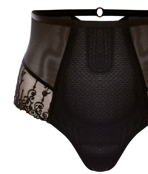 Taillenslip Exclusive Line in Schwarz von ULLA Dessous 8510 Cut Out Detail