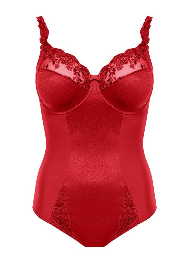 Body mit Bügel, Ella, Feuer, von ULLA Dessous, 3673, Cut Out, Vorderansicht