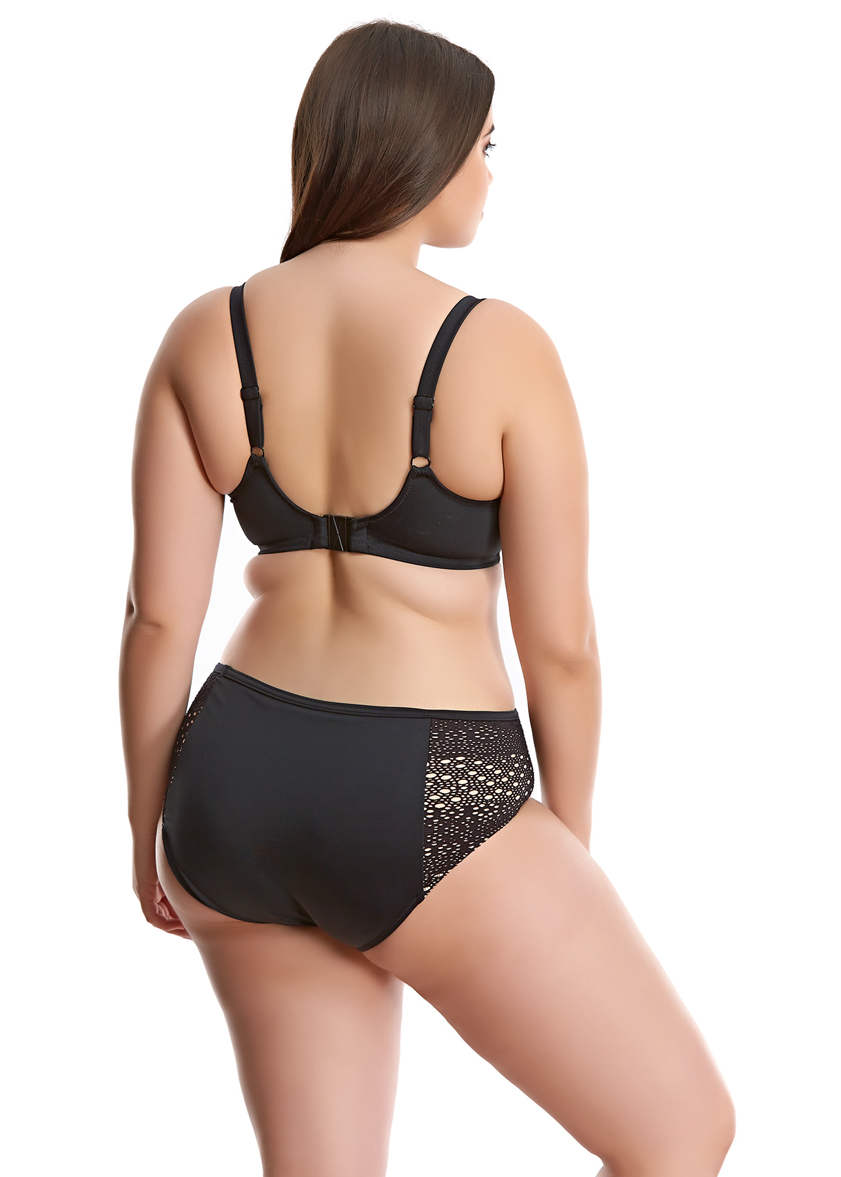 Plunge Bikini BH mit Bügel, Indie Schwarz, von ELOMI Swim Kombi, Rückansicht