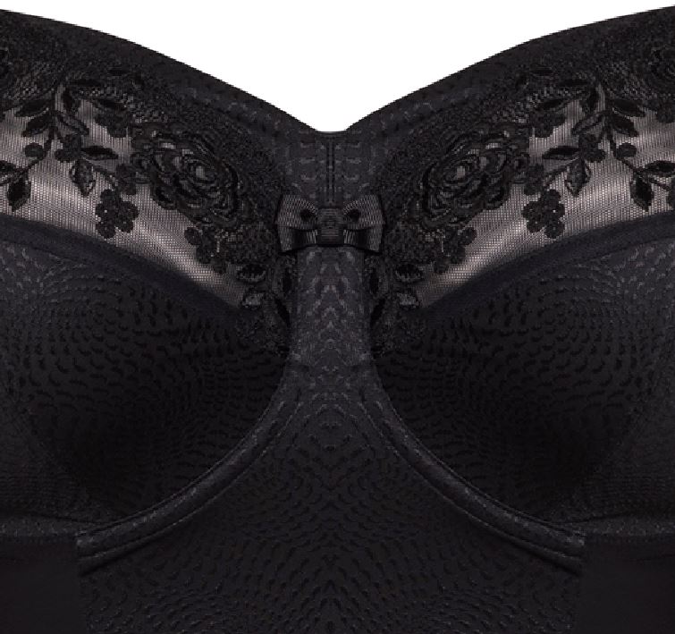 Body mit Bügel und Blende, Schwarz, von ULLA Dessous, 3675, Cut Out Detail