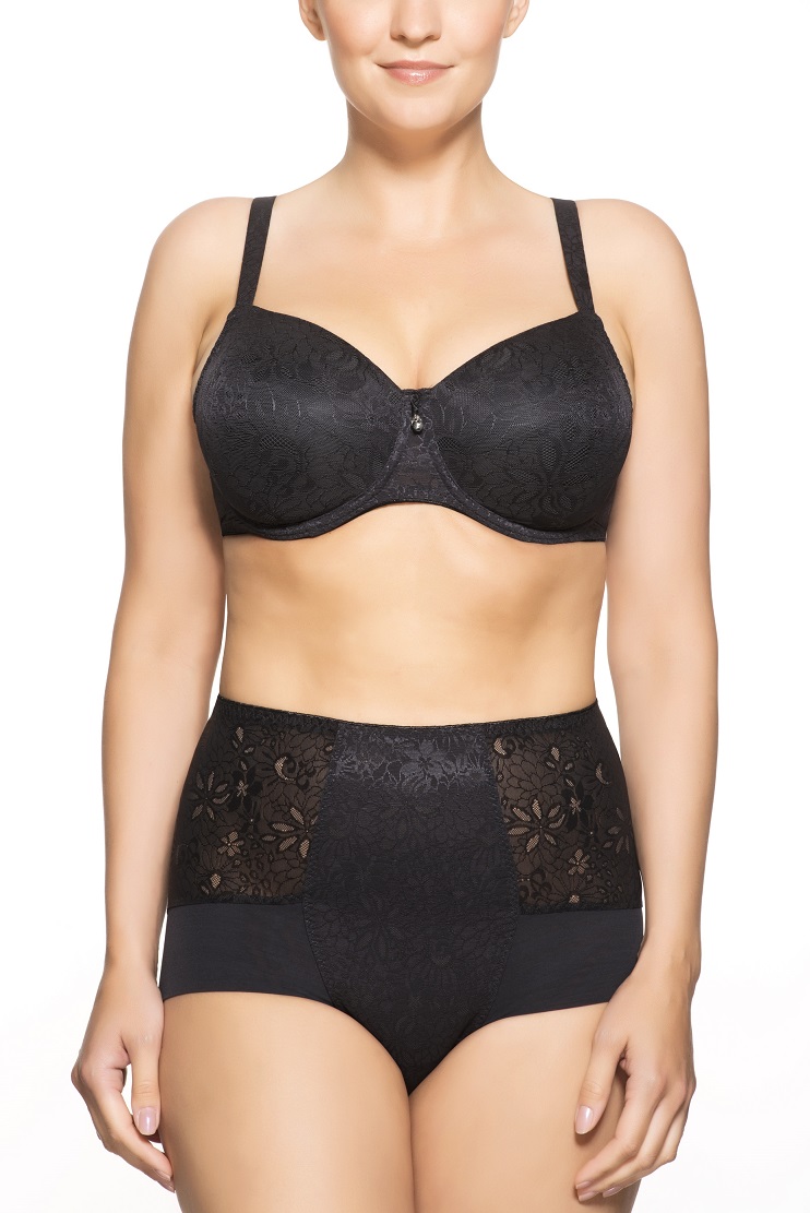 Miederslip, Alice in Schwarz, von ULLA Desous,3810, Kombination, Vorderansicht