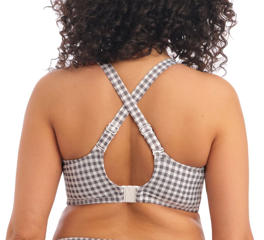 Bikini Plunge BHmit Bügel Checkmate in Grey Marl von ELOMI-ES800302 Detail Kreuzträger Rückansicht