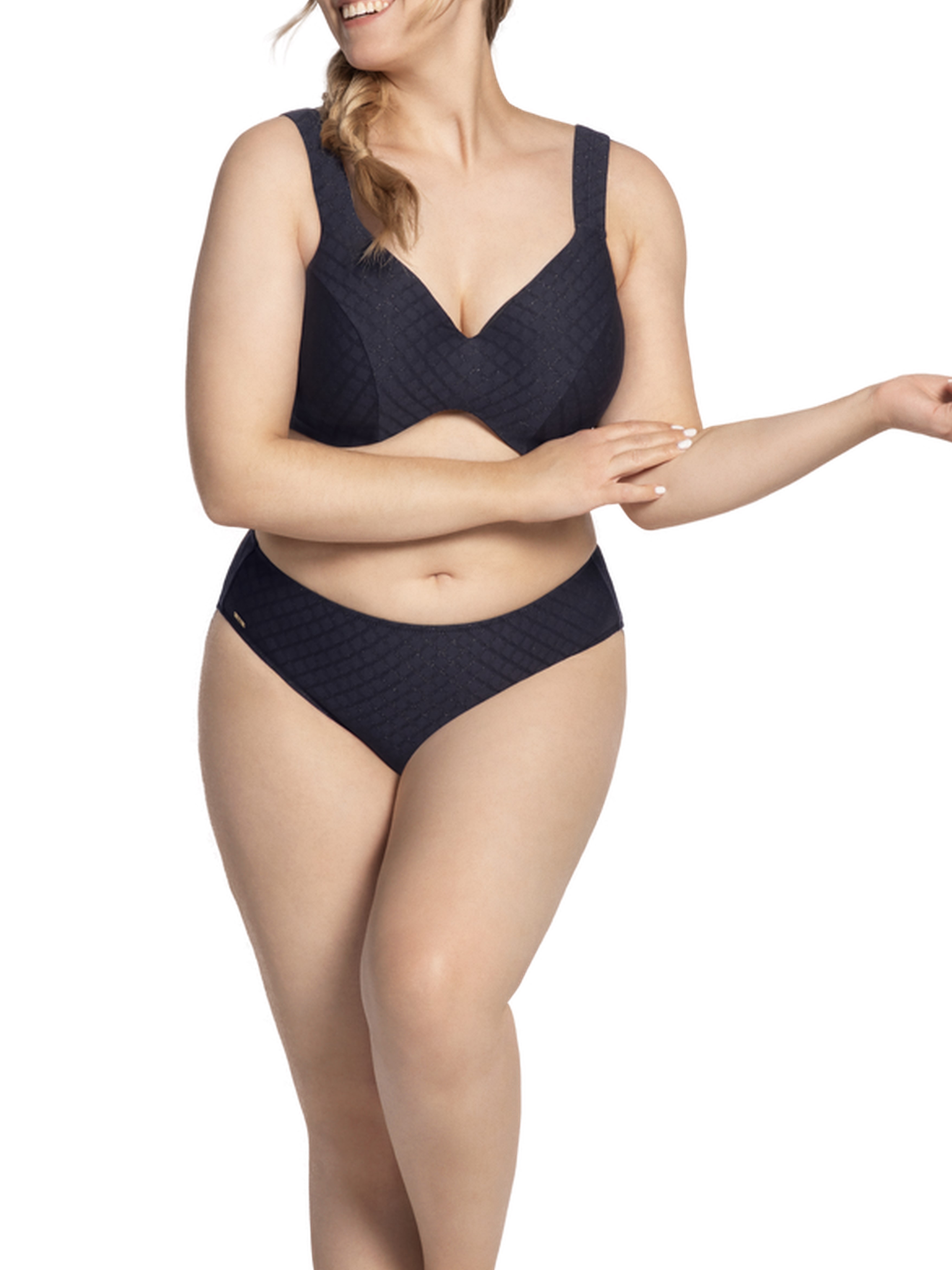 Bikini Top Monaco in Midnight von Ulla Dessous 9823 +  Bikini Slip 9831 Vorderansicht