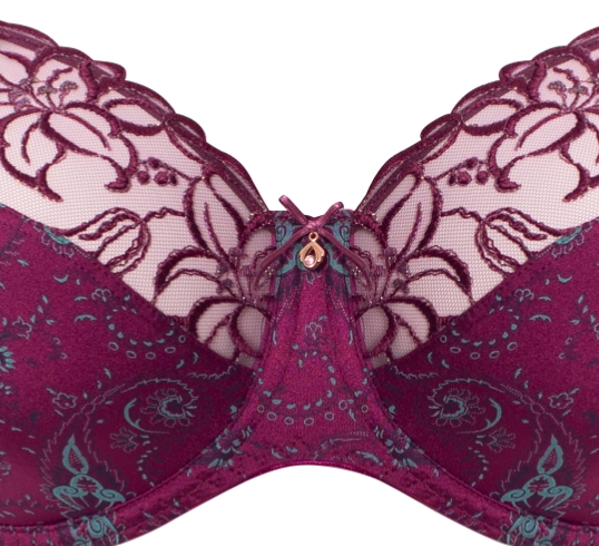 BH mit Bügel, Zoe in Berry von ULLA Dessous 4125 Ausschnitt  Vorderansicht