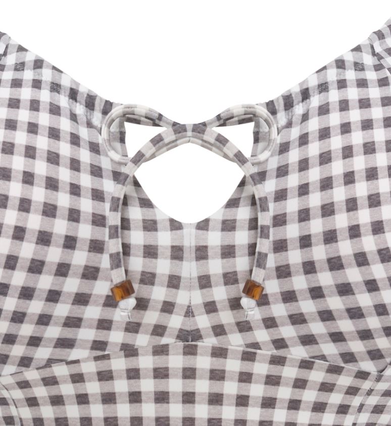Badeanzug Checkmate in Grey Marl von ELOMI ES800345 Cut Out Detail Vorderansicht