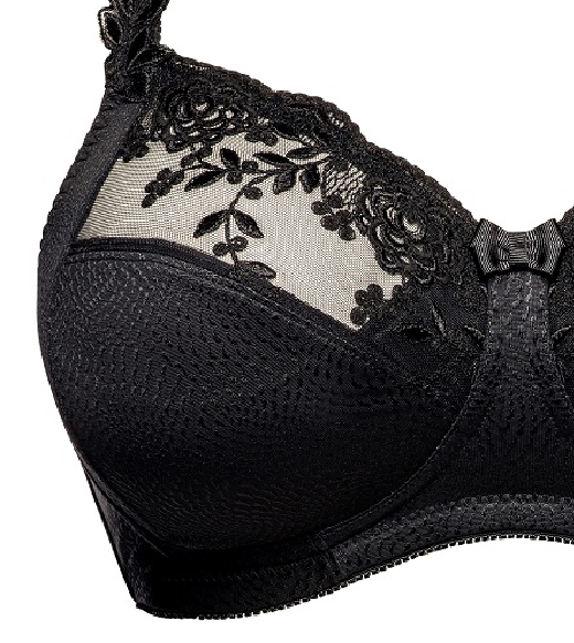 Ella, Schwarz, BH ohne Bügel von ULLA Dessous, 3628, Seitenansicht