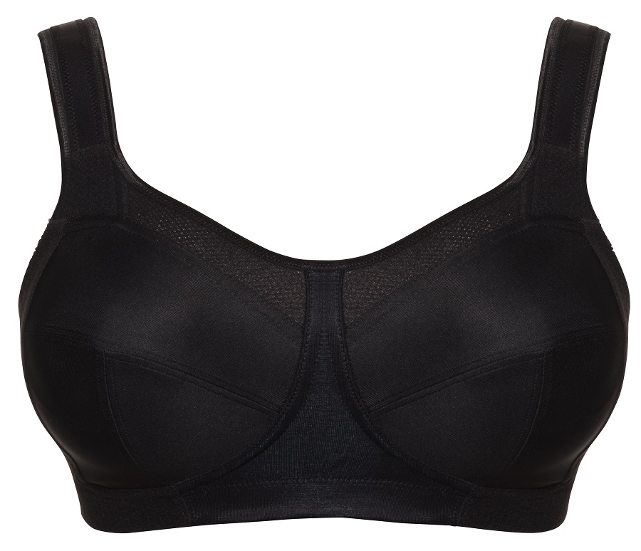 Sport-BH mit Bügel Kate in Schwarz von Ulla Dessous 6024 Cut Out Vorderansicht