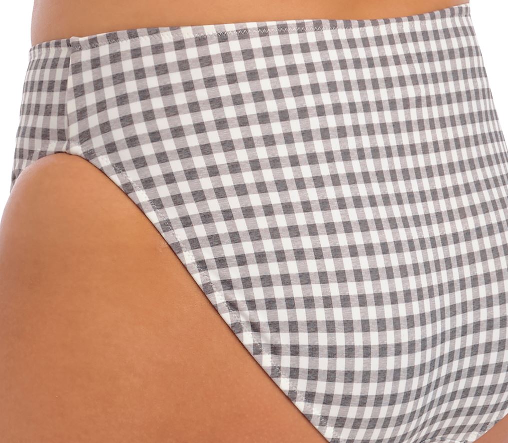 Bikini Slip mit hohem Beinausschnitt Checkmate in Grey Marl von ELOMI-ES800372 Detail Seitenansicht