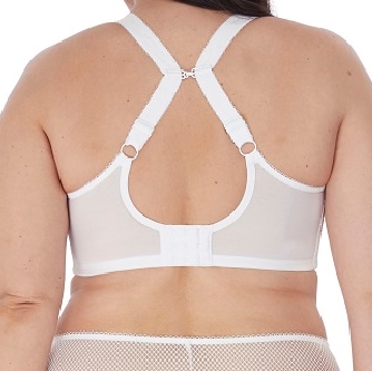 Plunge Stretch BH mit Bügel Charley in Weiß von ELOMI Lingerie EL4382 Detail Racerback