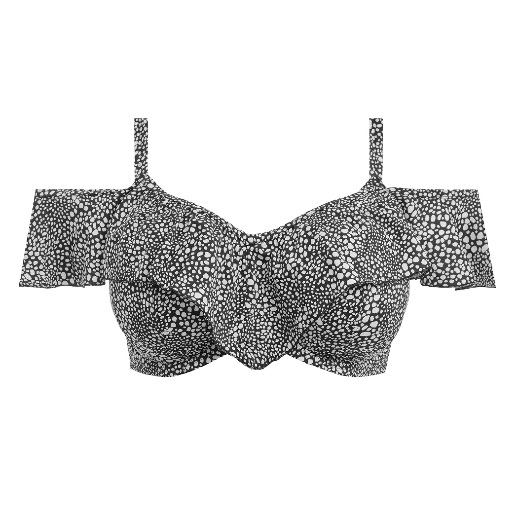 Bikini Top mit Rüschen Pebble Cove in Schwarz von ELOMI Swim ES801106 Cut Out