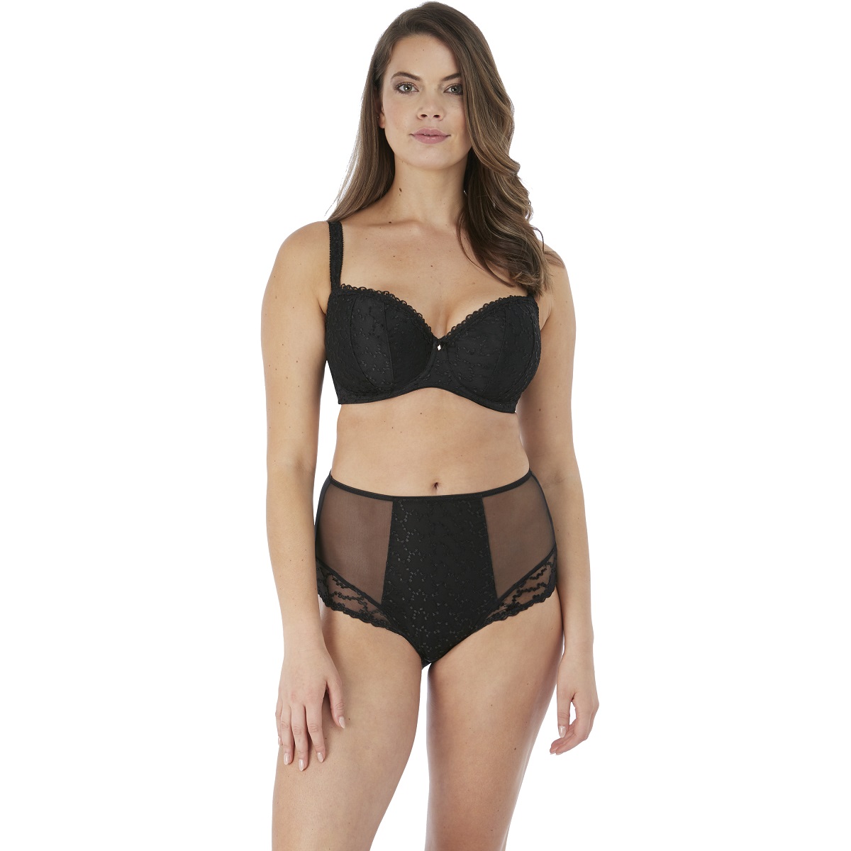 Hoher Taillenslip „Ana" in "Schwarz“ von FANTASIE Lingerie, 6708, Kombination, Vorderansicht