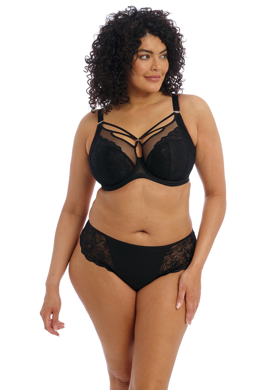 Blunge BH mit Bügel "Brianna" in "Schwarz" von Elomi EL8080 und String Vorderansicht