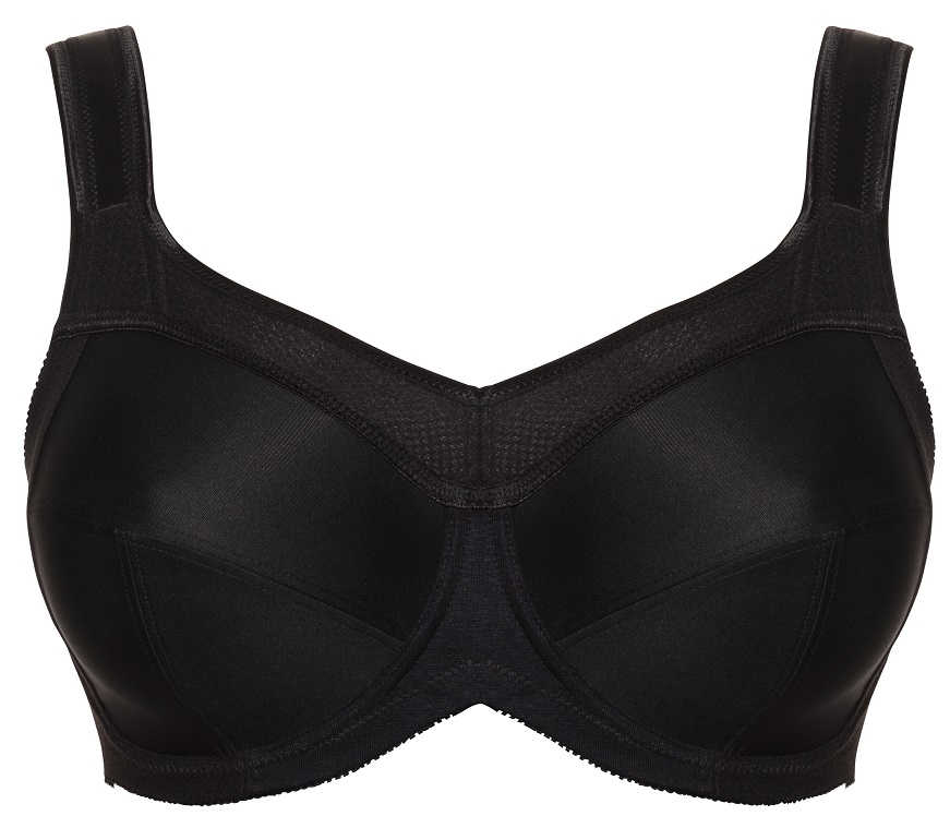 Sport-BH ohne Bügel Kate in Schwarz von Ulla Dessous 6028 Cut Out Vorderansicht