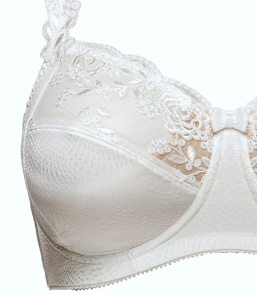 Ella, Ècru, BH ohne Bügel von ULLA Dessous, Cut Off, 3628, Ausschnitt