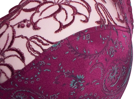 BH mit Bügel, Zoe in Berry von ULLA Dessous 4125 Detail Vorderansicht