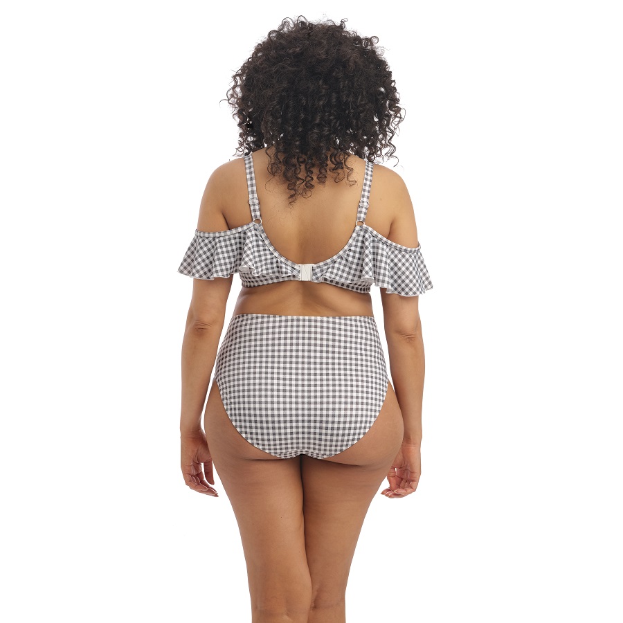 Hoher Bikini Slip Checkmate in Grey Marl von ELOMI-ES800371 Rückansicht