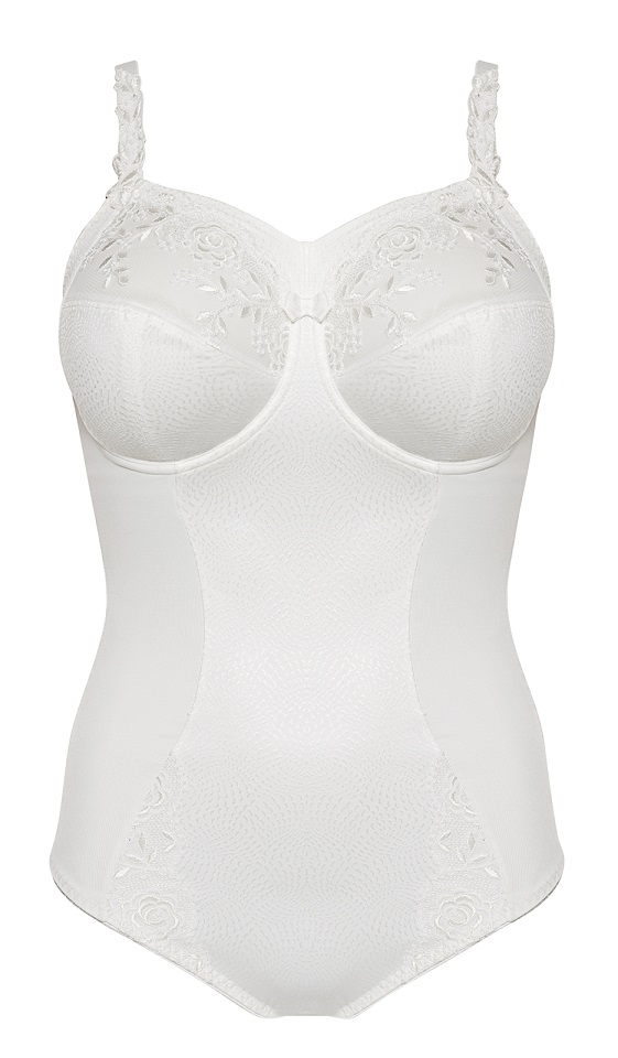 Body mit Bügel und Blende, Ella, Ècru,von ULLA Dessous, 3675, Cut Out, Vorderansicht