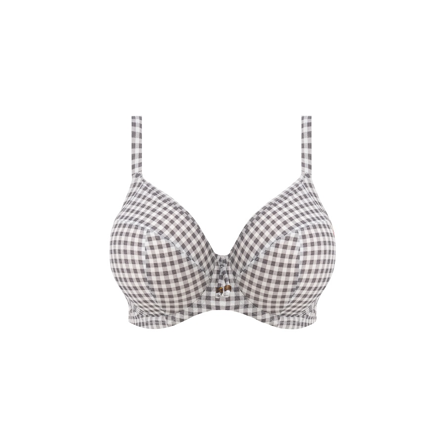 Bikini Plunge BHmit Bügel Checkmate in Grey Marl von ELOMI-ES800302 Cut Out Vorderansicht