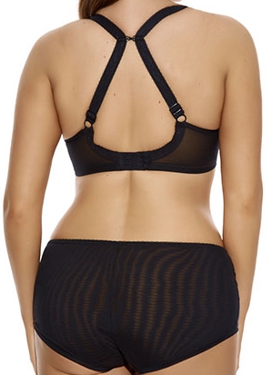 BH mit Bügel, Etta, Schwarz, von ELOMI Lingerie, Kombination, Rückansicht mit Racerback