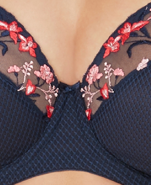 Plunge BH mit Bügel Charley in Navy von ELOMI Lingerie EL4380 Detail