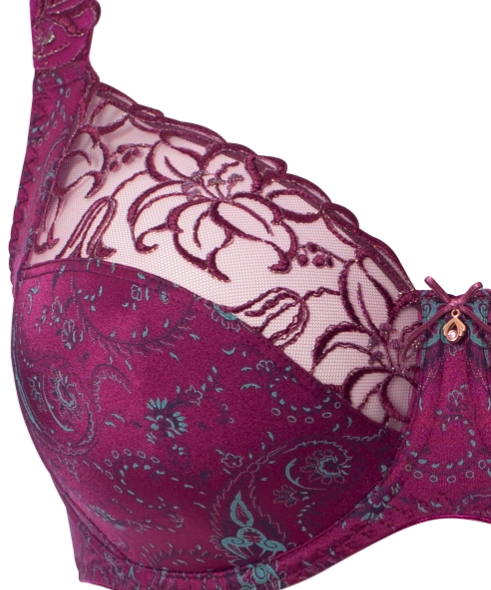 BH mit Bügel, Zoe in Berry von ULLA Dessous 4125 Detail Freisteller