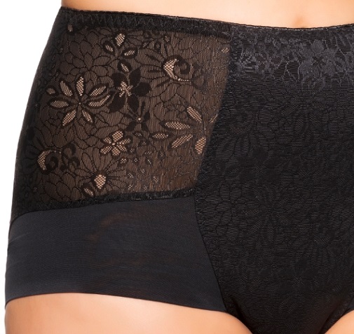 Miederslip, Alice in Schwarz, von ULLA Desous,3810, Ausschnitt, Vorderansicht