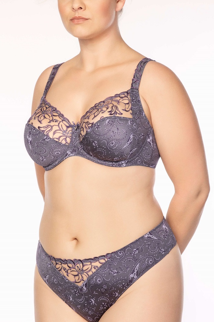 BH mit Bügel, Zoe in Lavendel von ULLA Dessous 4125 Kombination Vorderansicht