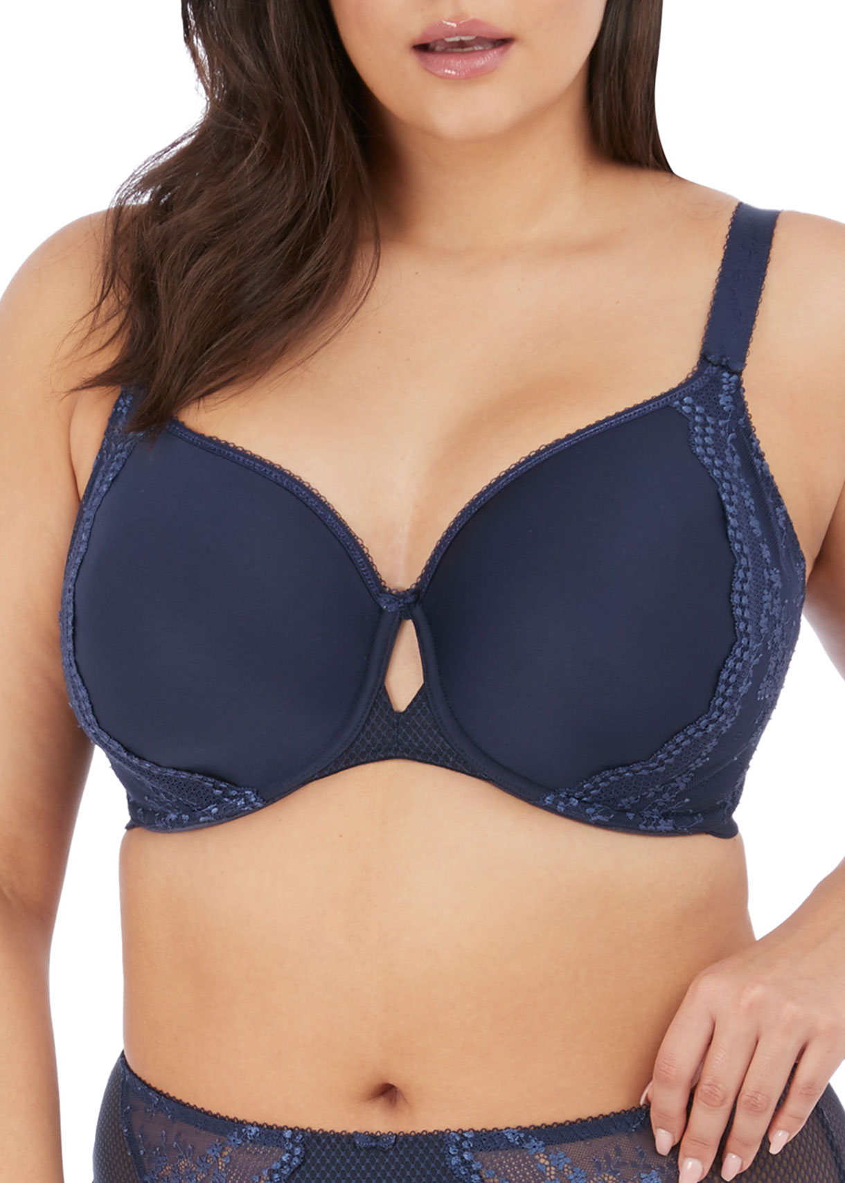 Plunge Stretch BH mit Bügel Charley in Navy, von ELOMI Lingerie EL4382 Vorderansicht