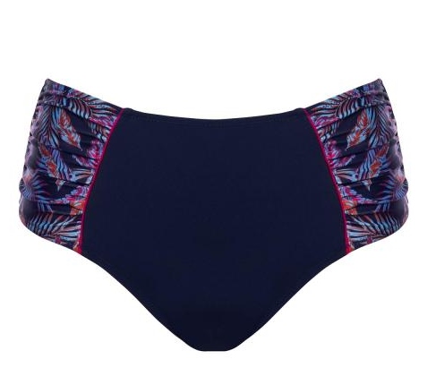 Hoher Bikini-Slip Nizza, Blau, von ULLA Dessous, Cut Out, Detailansicht