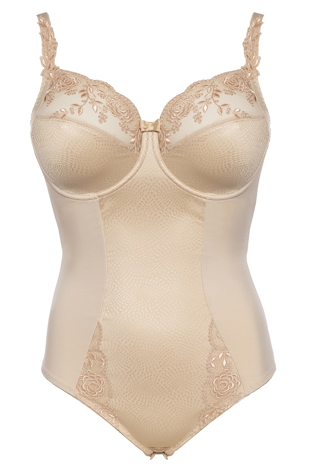 Body mit Bügel, Ella, Biskuit von ULLA Dessous, 3673, Cut Out, Vorderansicht