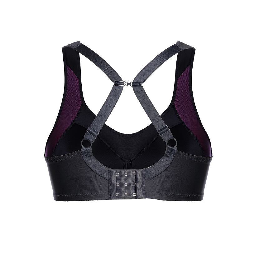 Sport BH mit Bügel, Sydney Marine-Pink von Ulla Lingerie Fèminine, Cut Out, Rückansicht, Racerback