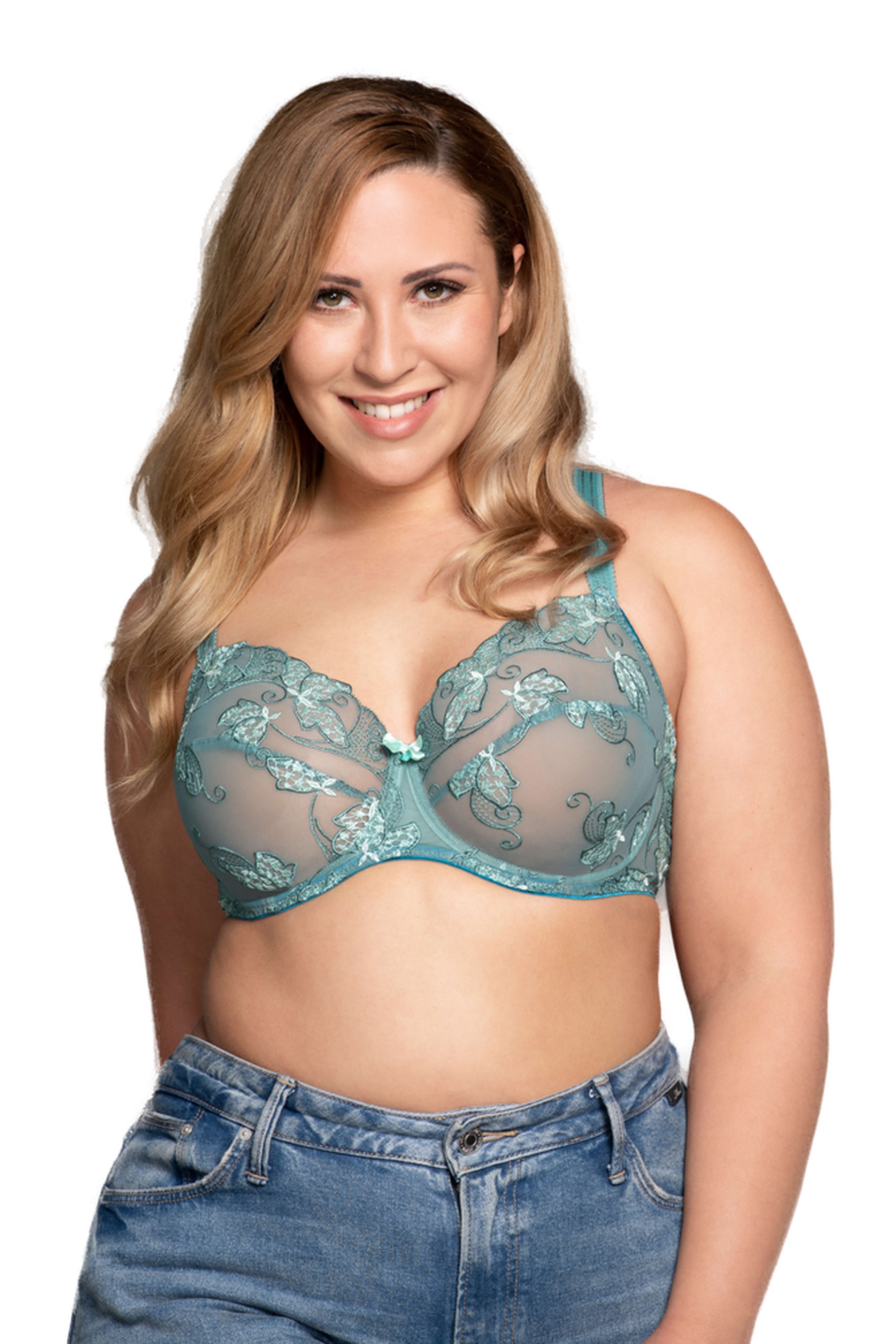 BH mit Bügel Carla in Jade von ULLA Dessous 2123 Kombination Vorderansicht