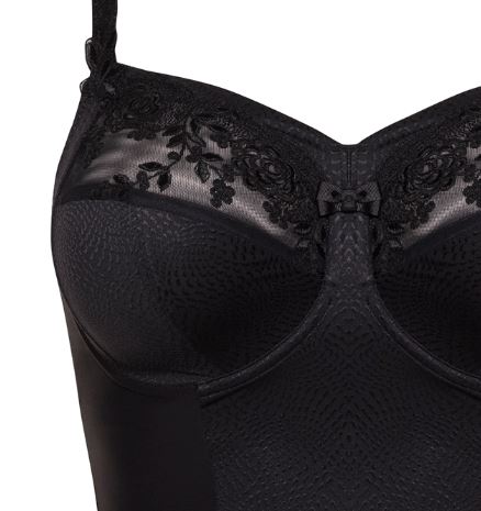 Body mit Bügel und Blende, Schwarz, von ULLA Dessous, 3675, Cut Out, Detail