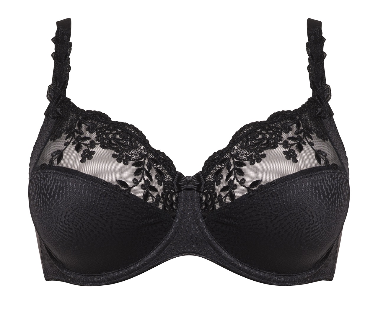 BH mit Bügel, Ella, Schwarz, von ULLA Dessous, 3623, Cut Out, Vorderansicht