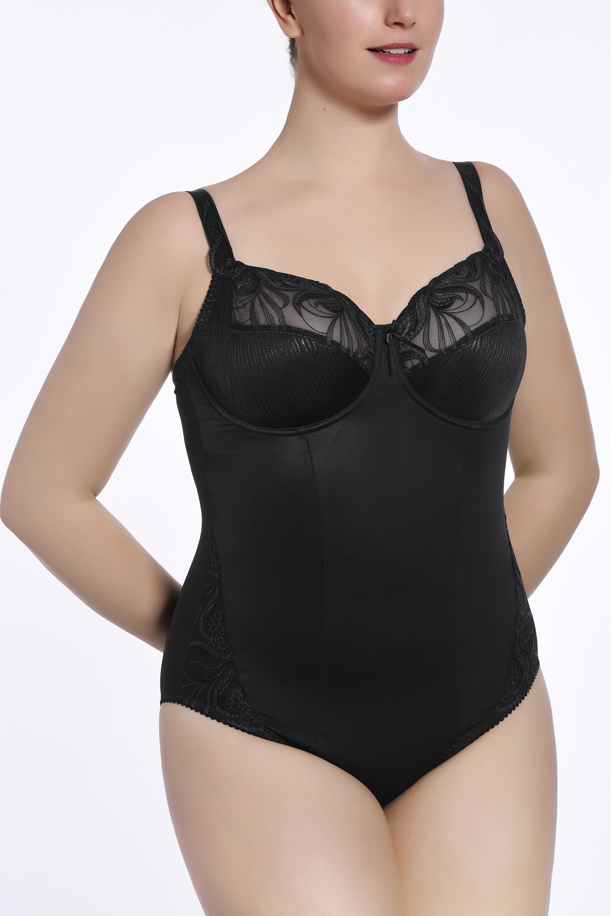 Body Carmen in Schwarz von Ulla Lingerie fèminine 2753 Vorderansicht