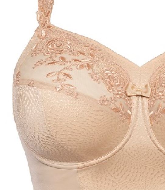 Body mit Bügel und Blende, Ella in Biskuit von ULLA Dessous, 3675, Cut Out, Detail