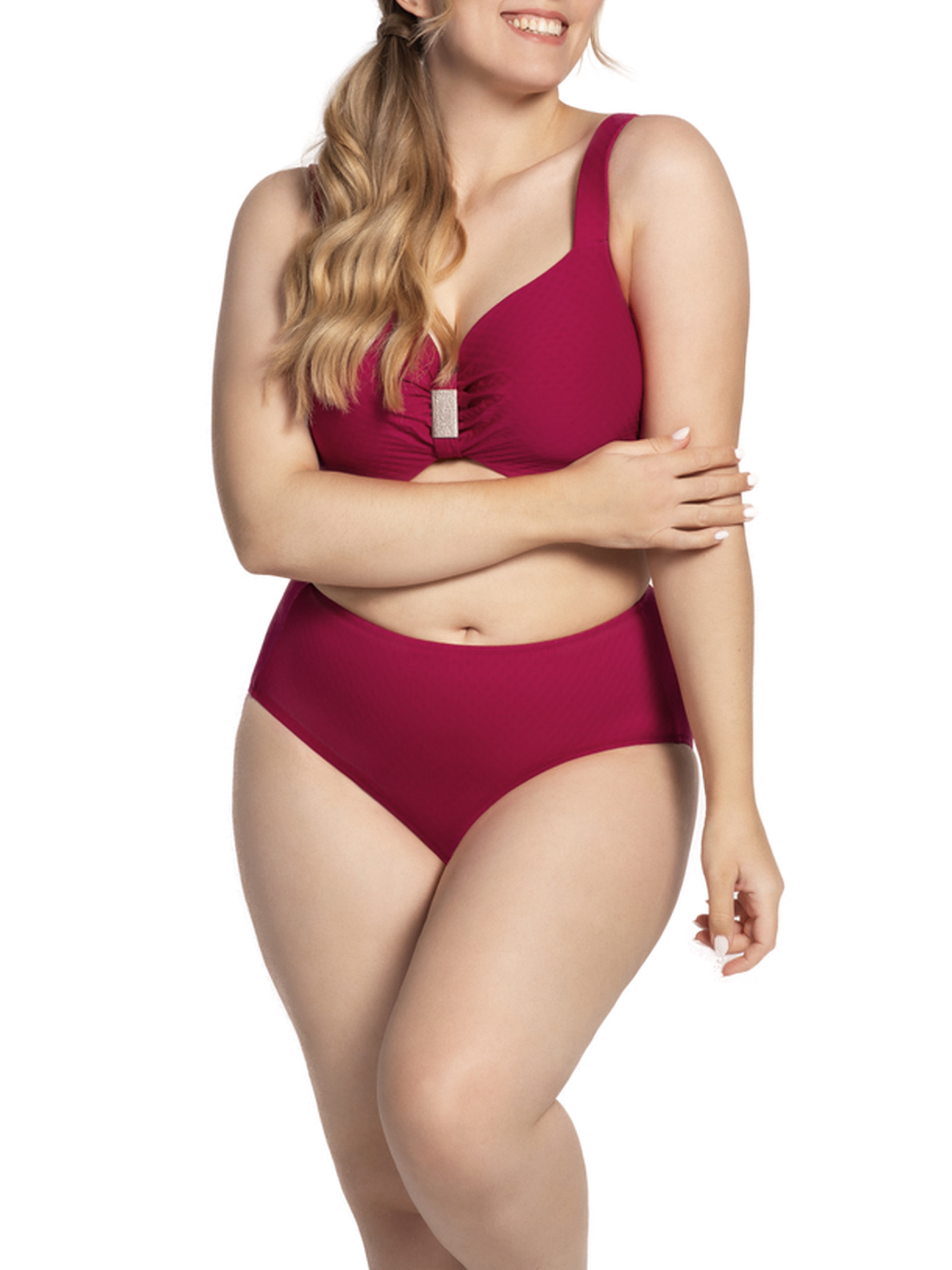 Hoher Taillenslip St. Tropez in Brombeer von Ulla Lingerie fèminine 9132 Seitenansicht