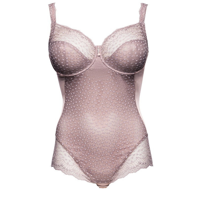 Body mit Bügel Josy in Taupe von Ulla Lingerie fèminine 6773 Cut Out Vorderansicht