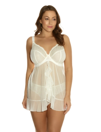 Maria, Creme, Babydoll mit Bügel von ELOMI, Vorderansicht