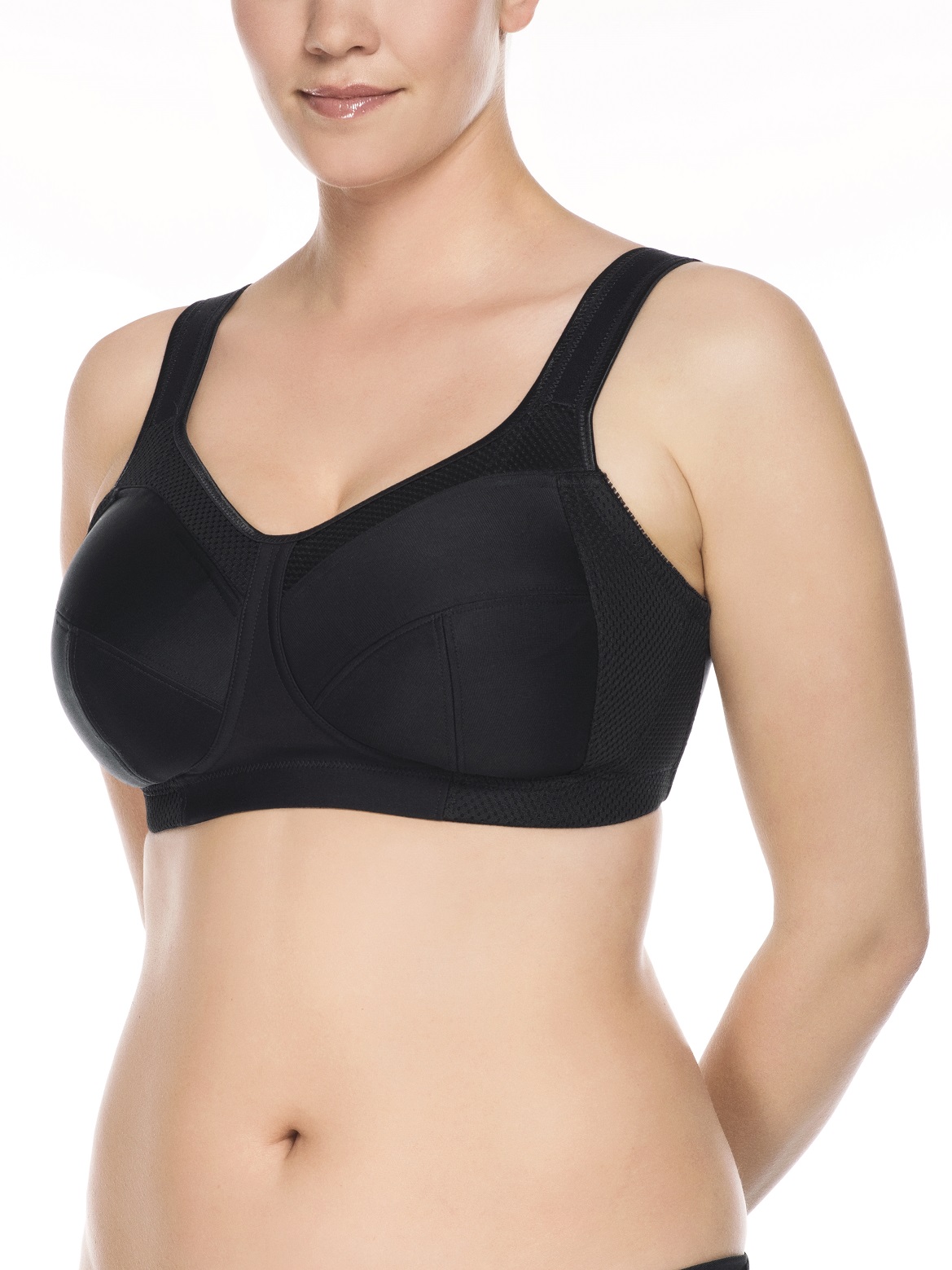 Sport-BH ohne Bügel Kate in Schwarz von Ulla Dessous 6028 Vorderansicht